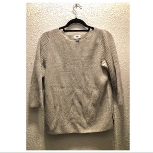 old navy 3/4 sleeve knit sweater (grey)
